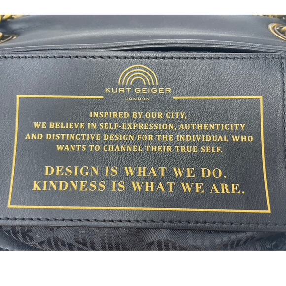 KURT GEIGER Kensington Quilted Leather Shoulder‎ Handbag Goth Punk Eagle ($275) - Picture 9 of 12